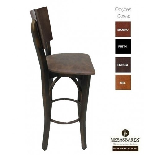 Conjunto de Bistrô Mesa Alta de Madeira Com 2 Banquetas Embuia - Cod: 85672
